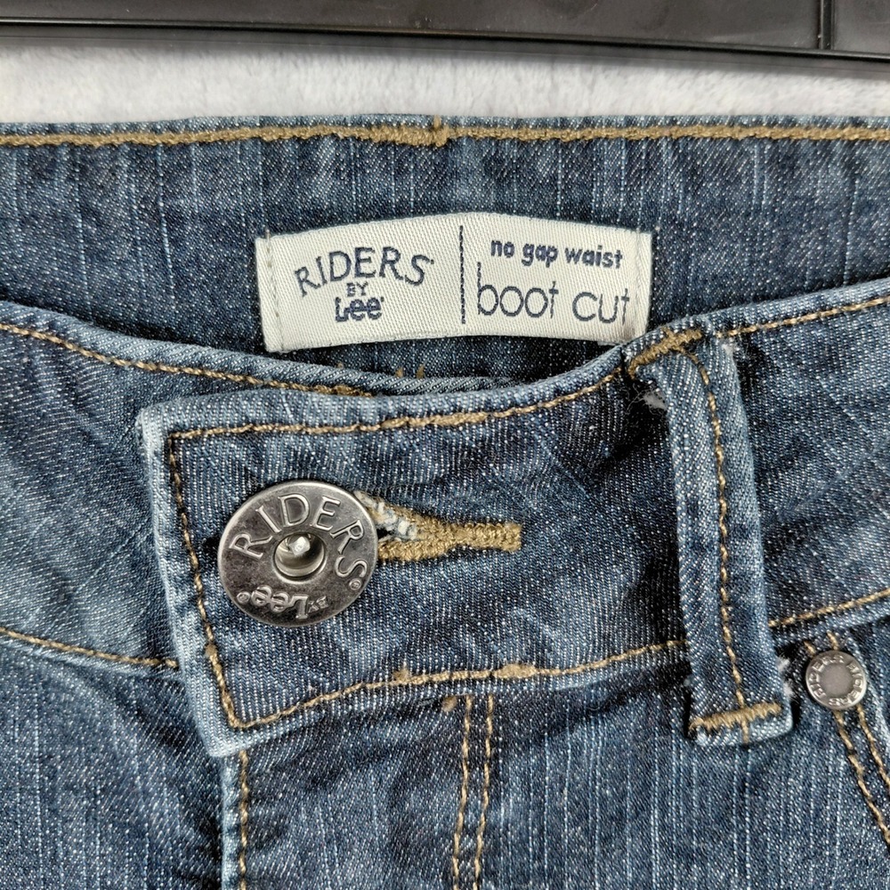 Riders by Lee Women Boot‎ Cut Jeans No Gap Waist Medium Wash Denim Size 10P - Picture 3 of 8